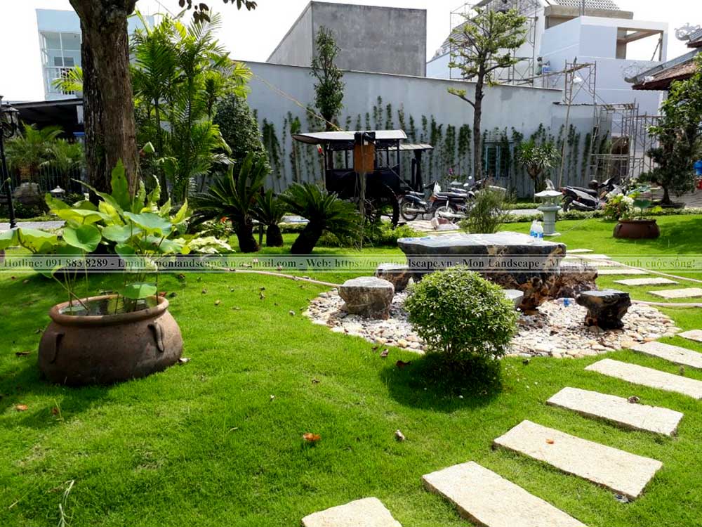 Tiêu cảnh đồi cỏ sân vườn