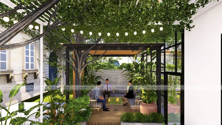 Thiết kế quán cafe khu đô thị Ecopark, Hưng Yên – MON LANDSCAPE